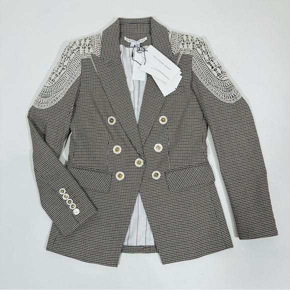 Veronica Beard Faithon Dickey Blazer Jacket Camel Multi - Picture 6 of 15